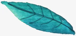 蓝色水墨树叶大方免抠