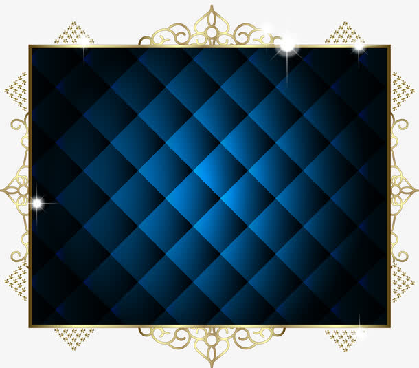 蓝色边框图免抠