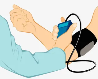 正在测量血压的卡通人免抠