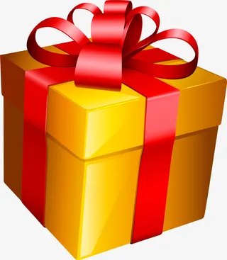唯美金色礼盒免抠