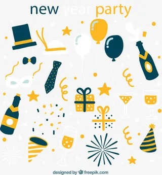 新年派对元素免抠