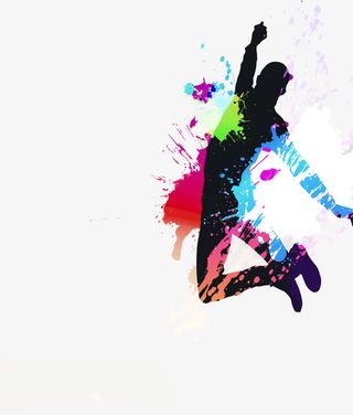 绚丽色彩的跳跃的人物免抠