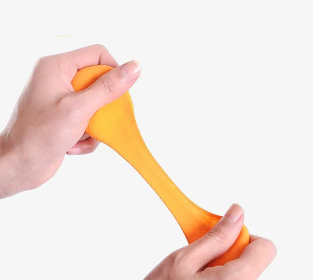 双手拉橙色彩陶泥免抠