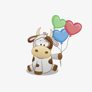 卡通手绘可爱的奶牛免抠