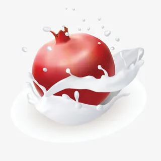 手绘飞溅的石榴牛年png免抠