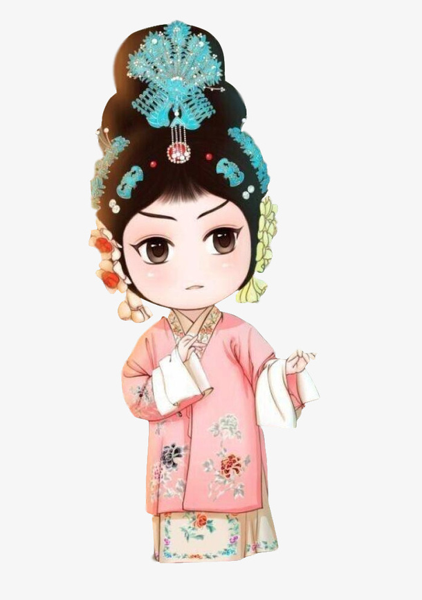 国潮戏曲人物免抠女孩元素免抠