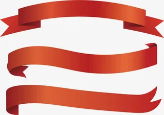 漂亮红丝带免抠