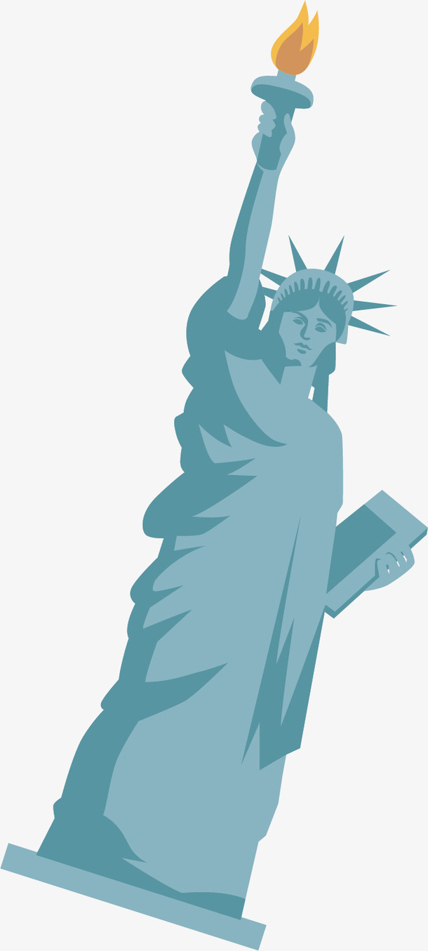 矢量图美国自由女神像免抠