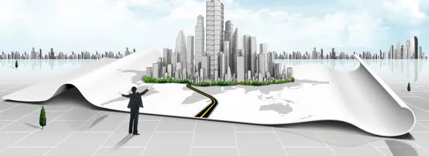 现代城市规划唯美背景banner