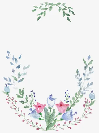 卡通手绘喇叭花边框免抠