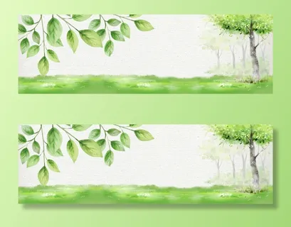 立春柳树水彩花草banner海报背景高清文艺清新背景