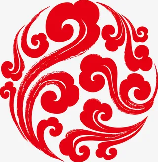 创意圆形中国风喜庆祥云免抠