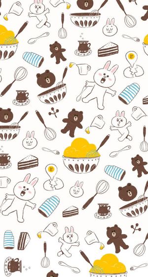 手绘卡通兔子小熊免抠