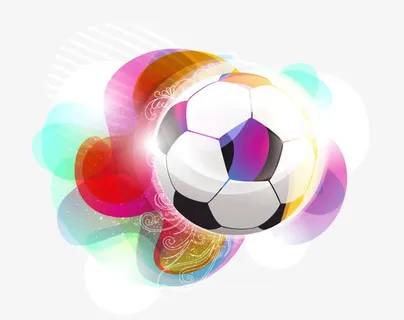 潮流幻彩足球矢量素材免抠