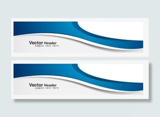 蓝色波浪边框免抠