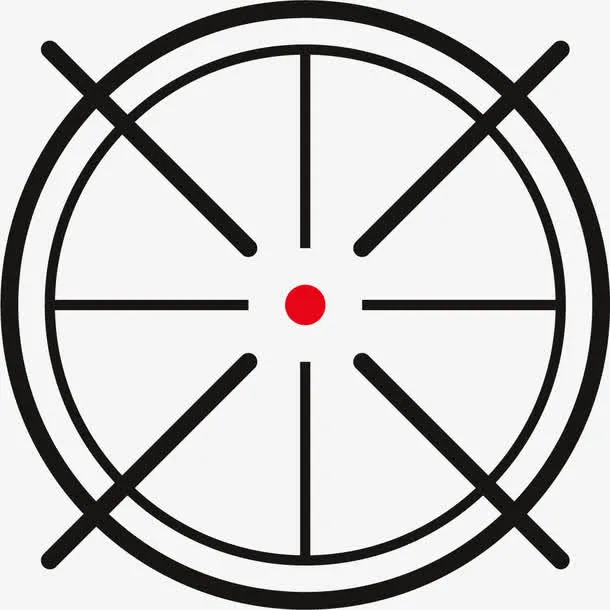 黑色圆圈交叉十字准星免抠