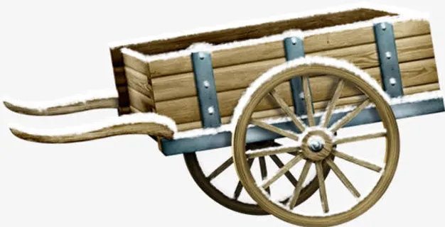 雪地里的手推车免抠