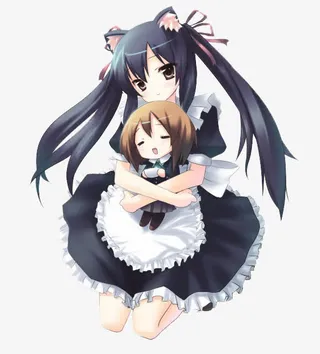 扁平风格创意高琴女仆装的漫画人物免抠