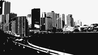 矢量手绘城市剪影免抠