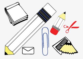 矢量铅笔和转笔刀等文具免抠
