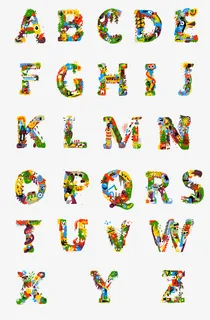 万圣节26字母表PSD素材免抠