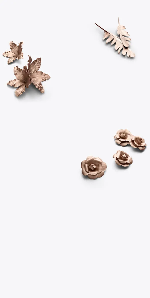 金色花朵叶子图片免抠