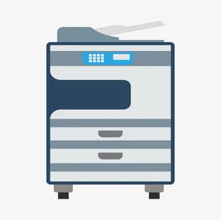 手绘卡通办公用品打印机免抠