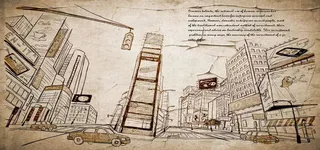 城市街景插画高清