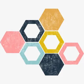 创意六边形装饰免抠