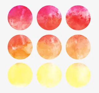 炫彩水彩墨迹绘画矢量素材免抠