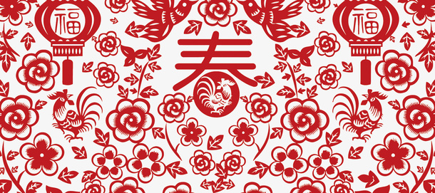 矢量春天的剪纸免抠