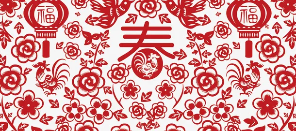 矢量春天的剪纸免抠