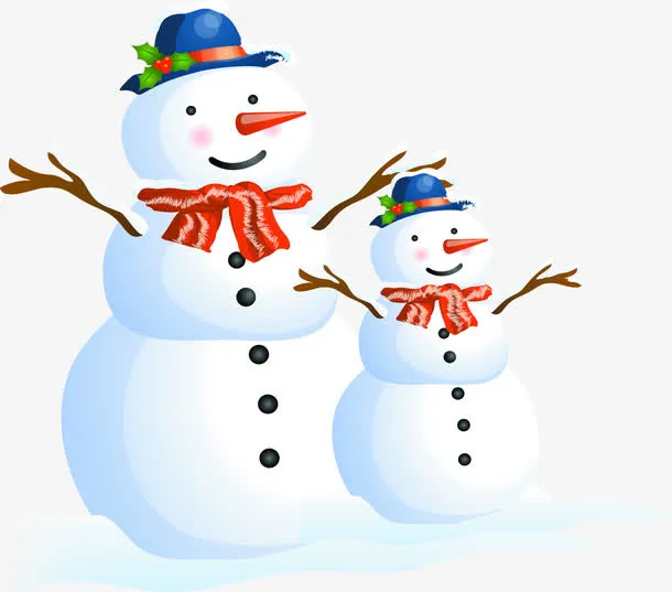 白色雪人卡通可爱免抠