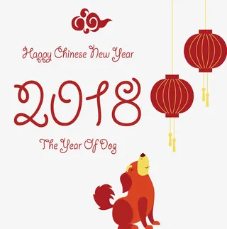 狗年春节主题矢量背景