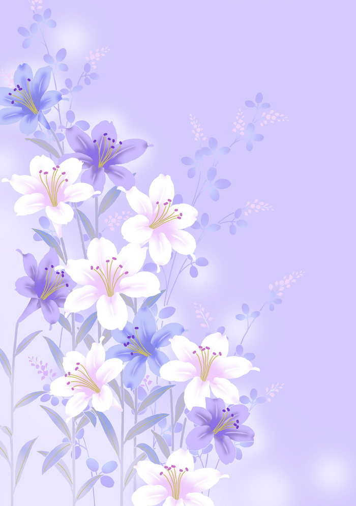 紫色优雅花朵背景素材高清