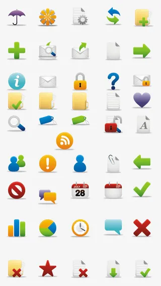 高清圆角电脑小图标免抠