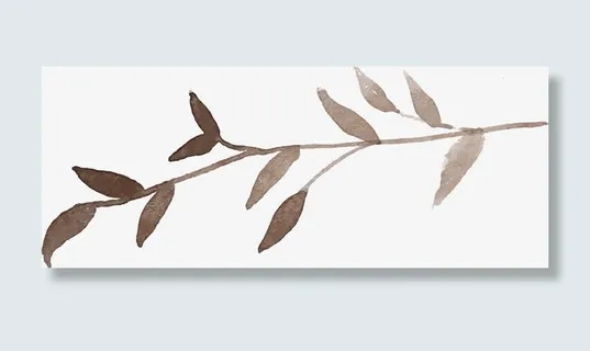 水墨树叶图案免抠