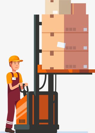 微笑立体车库搬运工免抠