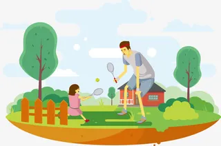 公园网球矢量免抠