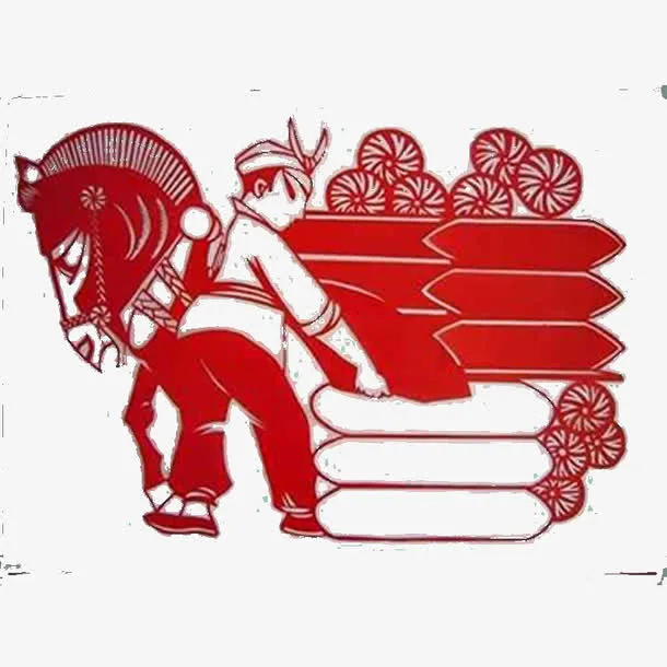 农耕马车拉货免抠