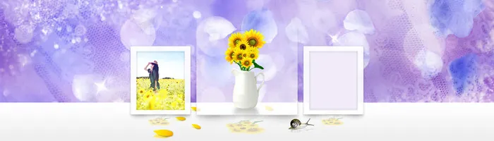 淘宝紫色梦幻海报banner高清