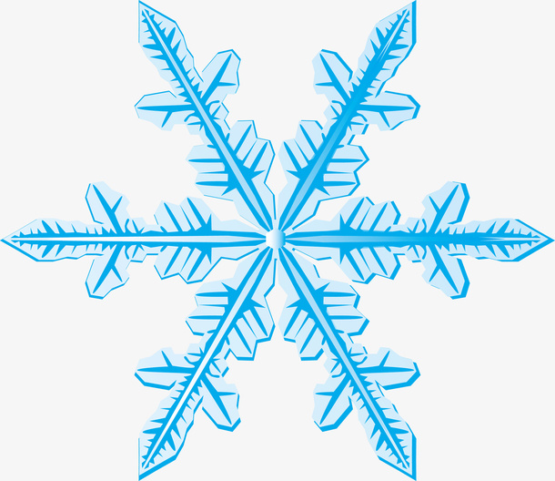 矢量浅蓝色雪花素材图免抠