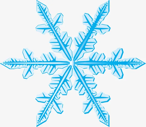 矢量浅蓝色雪花素材图免抠