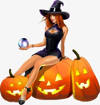 万圣节CG女巫元素23免抠