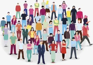 中国人口日密集人群免抠