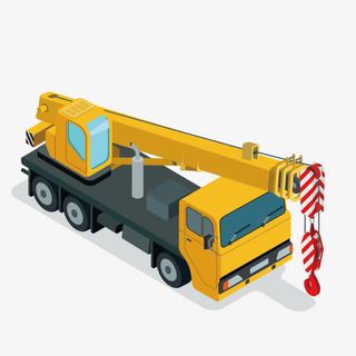 黄色吊车免抠