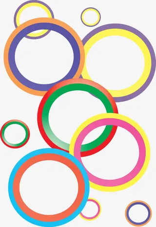 彩色几何圆圈免抠
