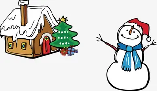 雪地里的雪人免抠