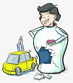 堵车碰瓷漫画免抠