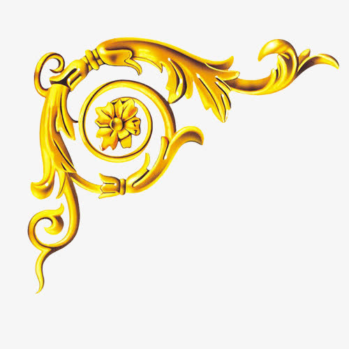 金色镶边免抠